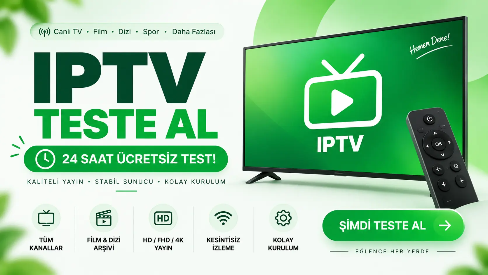 Televizyonda IPTV teste yaparak yayın kalitesini kontrol eden kullanıcı